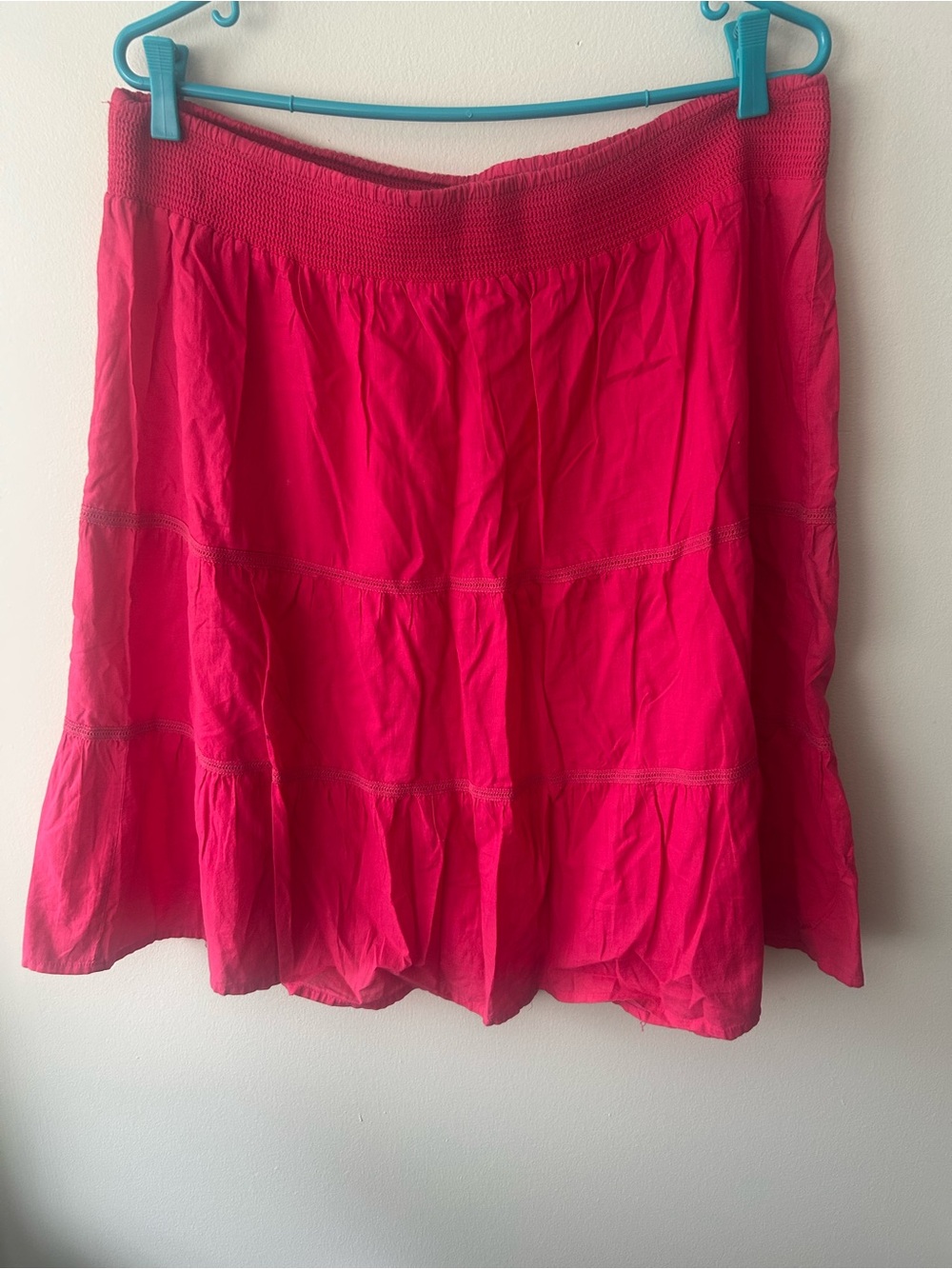Jessica Hot Pink Tiered A-Line Skirt
